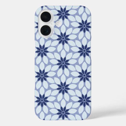 Blok Print Tegelbloemen blauw Case-Mate iPhone Case (Achterkant)