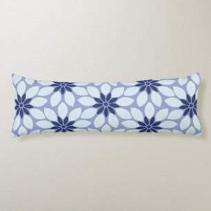 Blok Print Tegelbloemen blauw Lichaamskussen