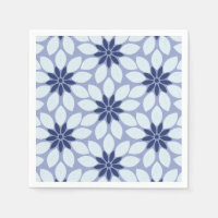 Blok Print Tegelbloemen blauw