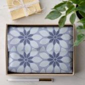 Blok Print Tegelbloemen blauw Tissuepapier (Geschenk)