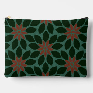 Blok Print Tegelbloemen donkergroen rood Etui