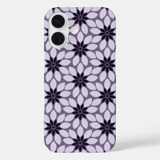 Blok Print Tegelbloemen paarse Case-Mate iPhone Case (Achterkant)