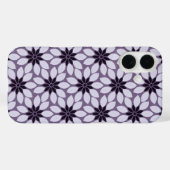 Blok Print Tegelbloemen paarse Case-Mate iPhone Case (Achterkant (horizontaal))