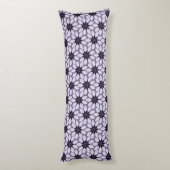 Blok Print Tegelbloemen paarse Lichaamskussen (Achterkant (Verticaal))