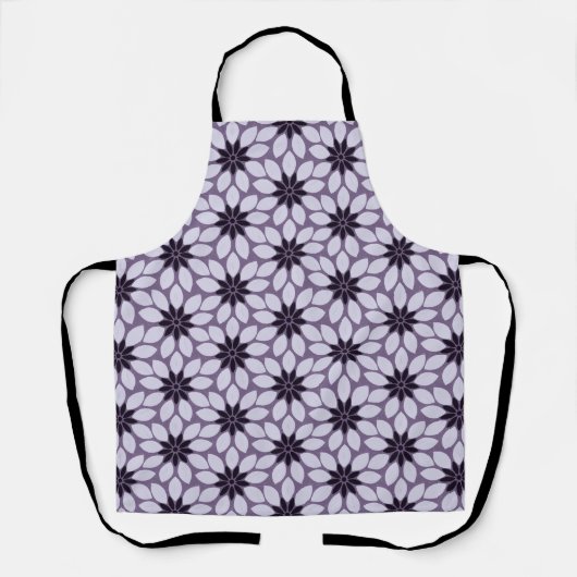 Blok Print Tegelbloemen paarse Schort (Voorkant)