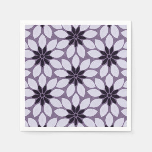 Blok Print Tegelbloemen paarse Servet