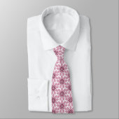 Blok Print Tegelbloemen roze rood Stropdas (Gebonden)