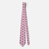 Blok Print Tegelbloemen roze rood Stropdas (Voorkant)