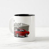  blok Red Camaro Tweekleurige Koffiemok (Voorkant links)