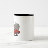  blok Red Camaro Tweekleurige Koffiemok (Center)