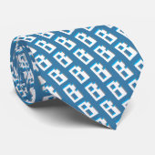 Blok retro grafische letter B monogram patroon str Stropdas (Opgerold)