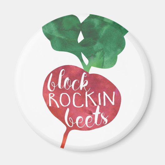 Blok Rockin Beets | Veggie Pun Magneet (Voorkant)