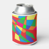 Blok rode kleuren kunst blikjeskoeler (Blikje Voorkant)