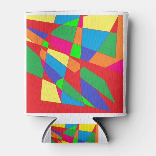 Blok rode kleuren kunst blikjeskoeler (Voorkant)