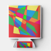 Blok rode kleuren kunst blikjeskoeler (Achterkant)