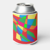 Blok rode kleuren kunst blikjeskoeler (Blikje Achterkant)