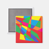 Blok rode kleuren kunst magneet (Voorkant / Achterkant)