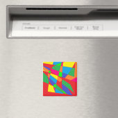 Blok rode kleuren kunst magneet (Insitu (Vaatwasser))