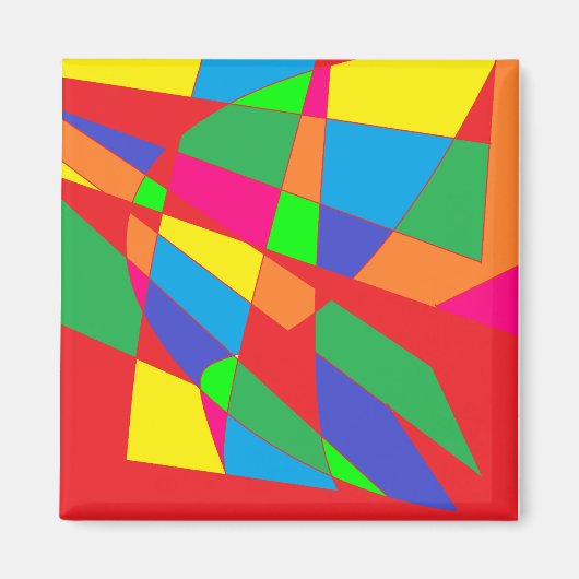 Blok rode kleuren kunst magneet (Voorkant)
