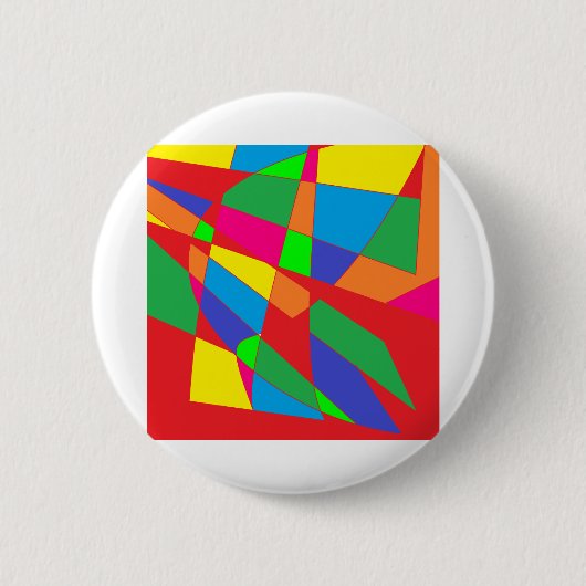 Blok rode kleuren kunst ronde button 5,7 cm (Voorkant)