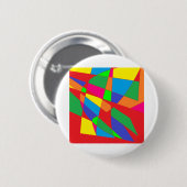 Blok rode kleuren kunst ronde button 5,7 cm (Voorkant /achterkant)