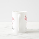Blok roze flamingos Aangepaste naam Porselein Kop (Achterkant)