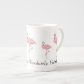 Blok roze flamingos Aangepaste naam Porselein Kop (Voorkant rechts)