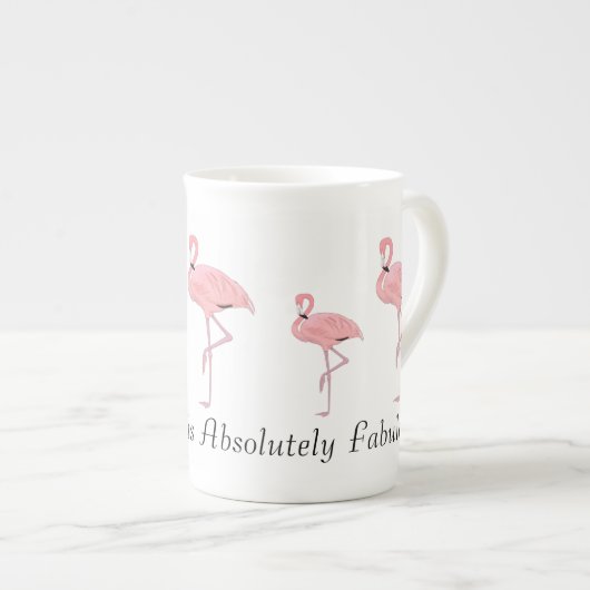 Blok roze flamingos Aangepaste naam Porselein Kop (Voorkant rechts)