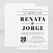 BLOK Stijl Spaanse bruiloft uitnodiging (Voorkant / Achterkant)