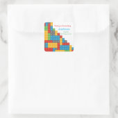 Blok Thema Dank u gunst voor verjaardag Vierkante Sticker (Tas)