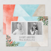 Blok Twee van de kleur de Kerstkaart van de Foto (Voorkant / Achterkant)