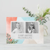 Blok Twee van de kleur de Kerstkaart van de Foto (Staand voorkant)