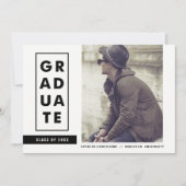 Blok Typografie Strepen Foto Graduatie Party Kaart (Voorkant)