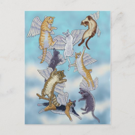 Blok van Angel Cats Briefkaart (Voorkant)