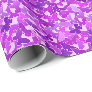 Blok van Butterflies, Amethyst, Violet en Orchid Cadeaupapier