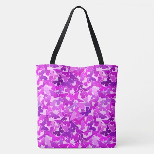 Blok van Butterflies, Amethyst, Violet en Orchid Tote Bag (Achterkant)