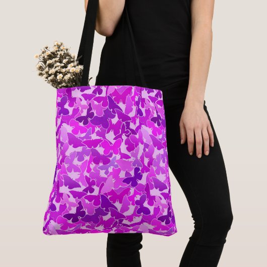 Blok van Butterflies, Amethyst, Violet en Orchid Tote Bag (Dichtbij)