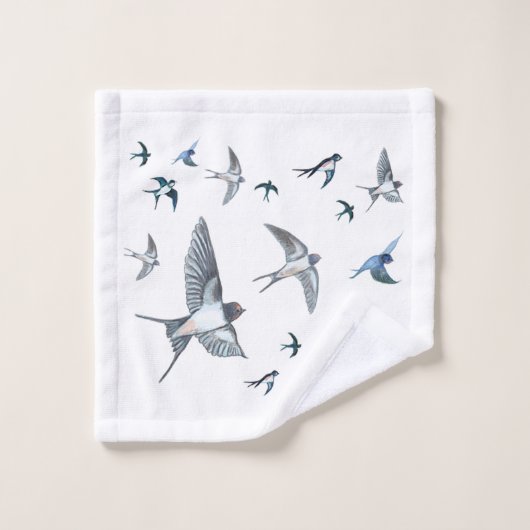 Blok van de gevechtsvogels ter illustratie bad handdoek (Wasdoekje)