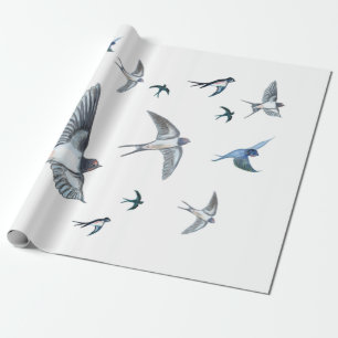 Blok van de gevechtsvogels ter illustratie cadeaupapier