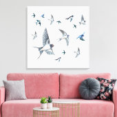 Blok van de gevechtsvogels ter illustratie canvas afdruk (Insitu (Woonkamer))