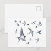 Blok van de gevechtsvogels ter illustratie feestdagenkaart (Voorkant / Achterkant)