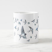 Blok van de gevechtsvogels ter illustratie grote koffiekop (Voorkant)