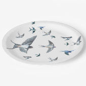 Blok van de gevechtsvogels ter illustratie papieren bordje (Gekanteld)