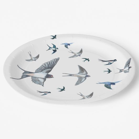 Blok van de gevechtsvogels ter illustratie papieren bordje (Gekanteld)