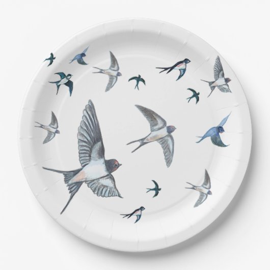 Blok van de gevechtsvogels ter illustratie papieren bordje (Voorkant)