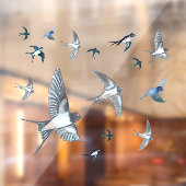 Blok van de gevechtsvogels ter illustratie raamsticker (Vel 2)