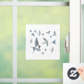 Blok van de gevechtsvogels ter illustratie raamsticker (Huis)