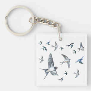 Blok van de gevechtsvogels ter illustratie sleutelhanger