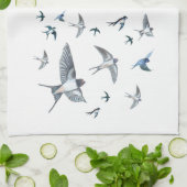 Blok van de gevechtsvogels ter illustratie theedoek (Gevouwen)