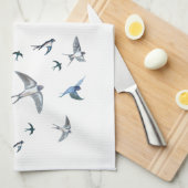 Blok van de gevechtsvogels ter illustratie theedoek (Quarter Fold)